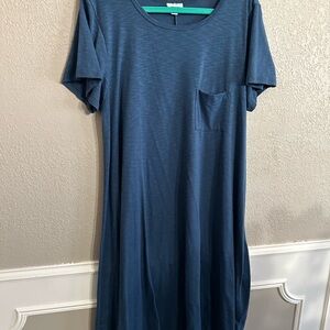 Lularoe Carly Casual Blue T-Shirt Dress